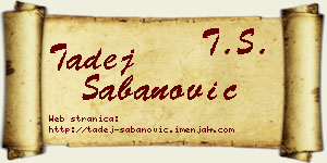Tadej Šabanović vizit kartica
